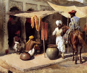 エドウィン・ロード・ウィークス Painting - インドの染物工場の外で ペルシャ人 エジプト人 インド人 エドウィン・ロード・ウィークス
